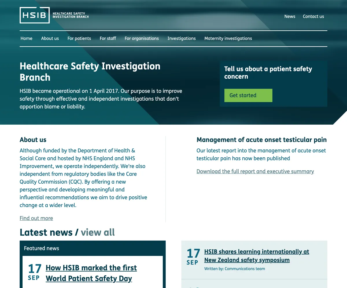 Healthcare Safety Investigation Branch