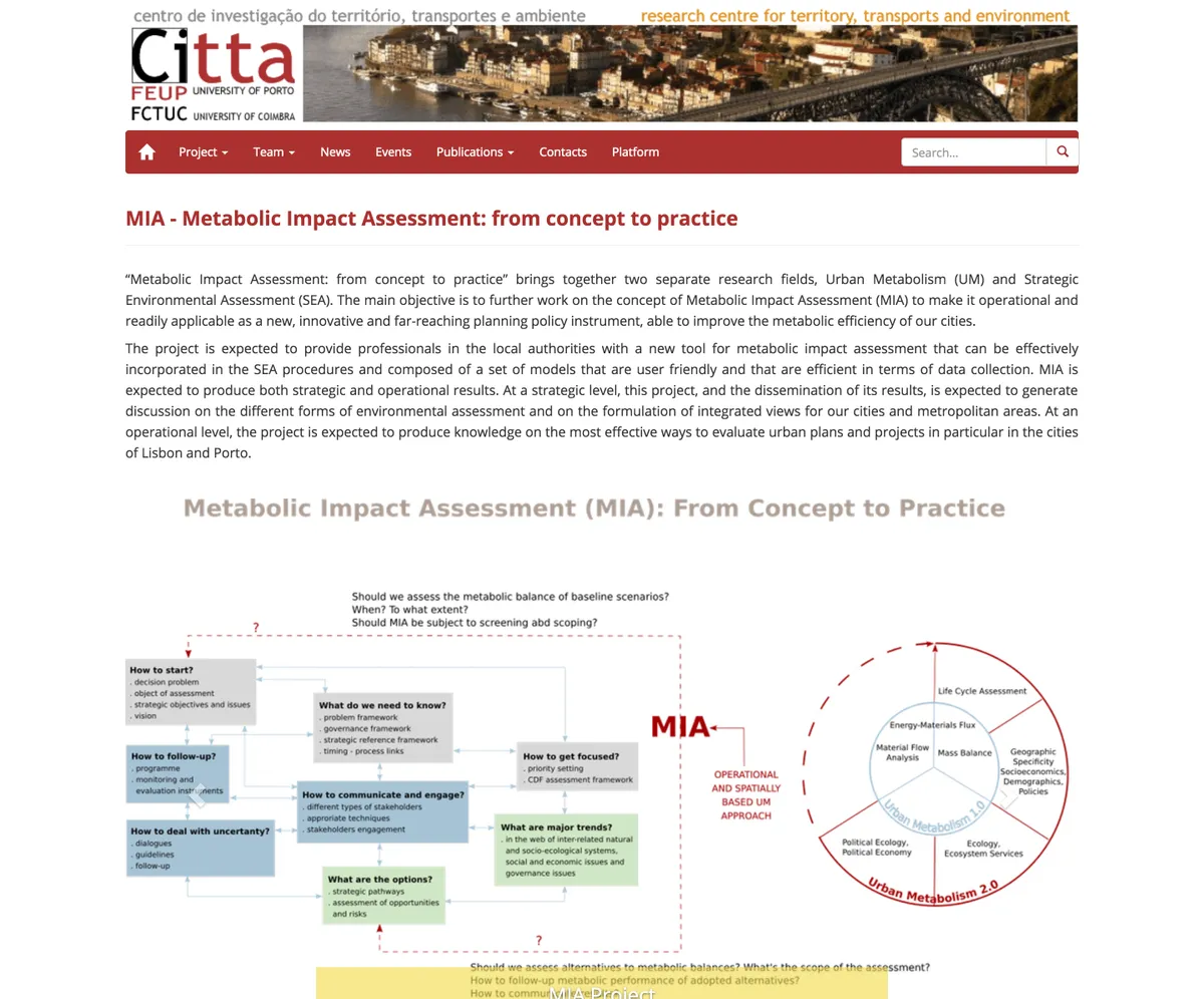 MIA - Metabolic Impact Assessment: from concept to practice