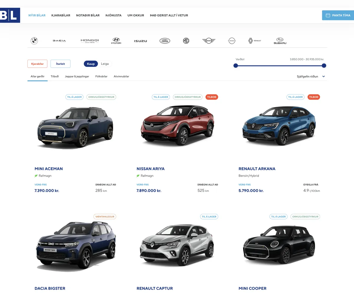 BL car dealership