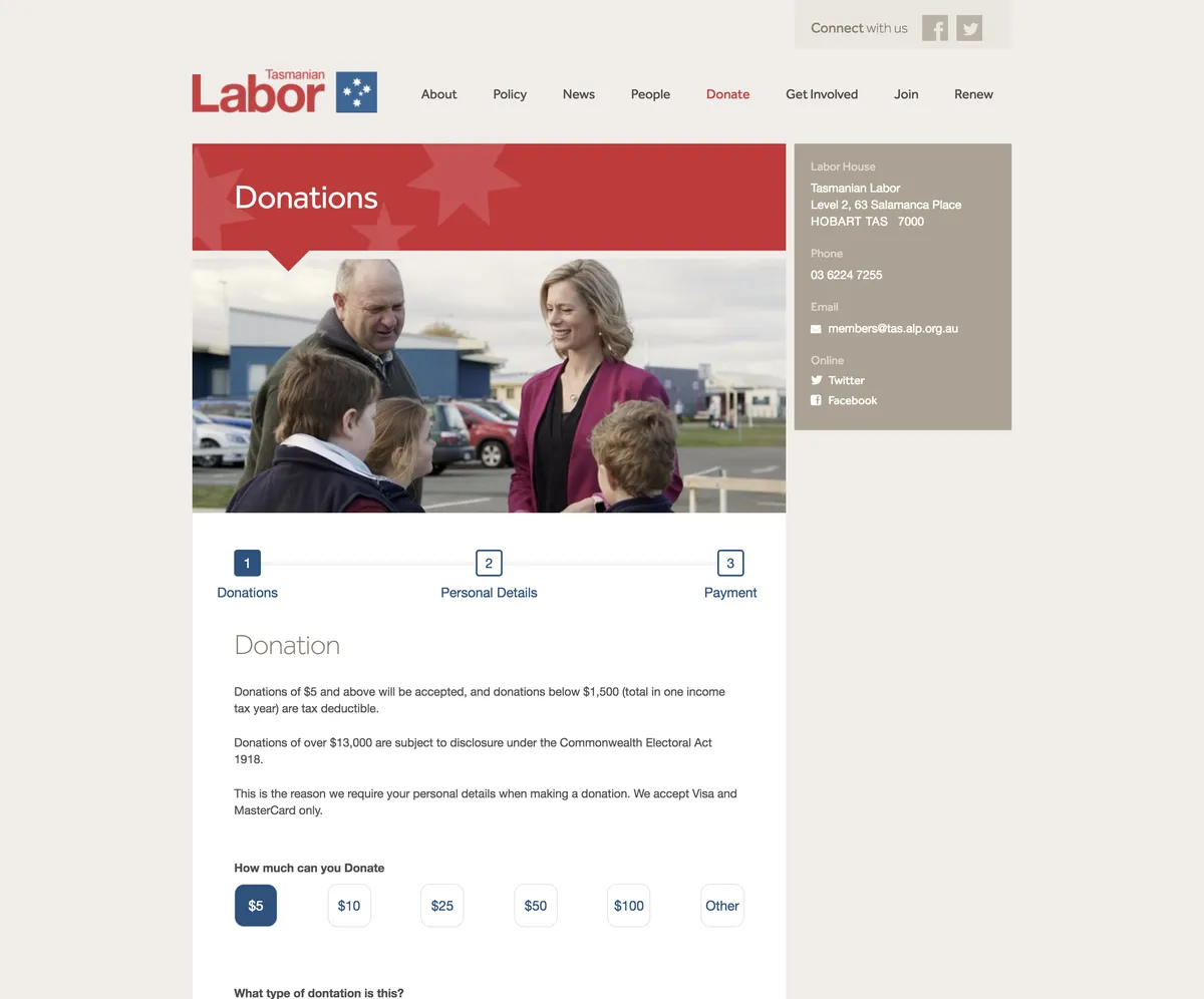 Tasmanian Labor Payments & Surveys