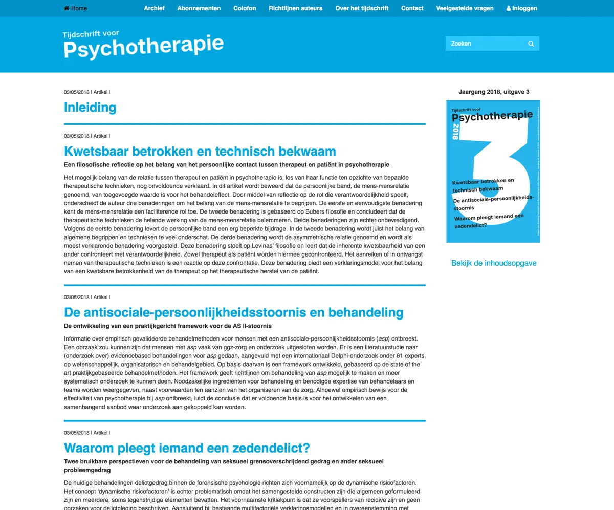 Tijdschrift voor psychotherapie